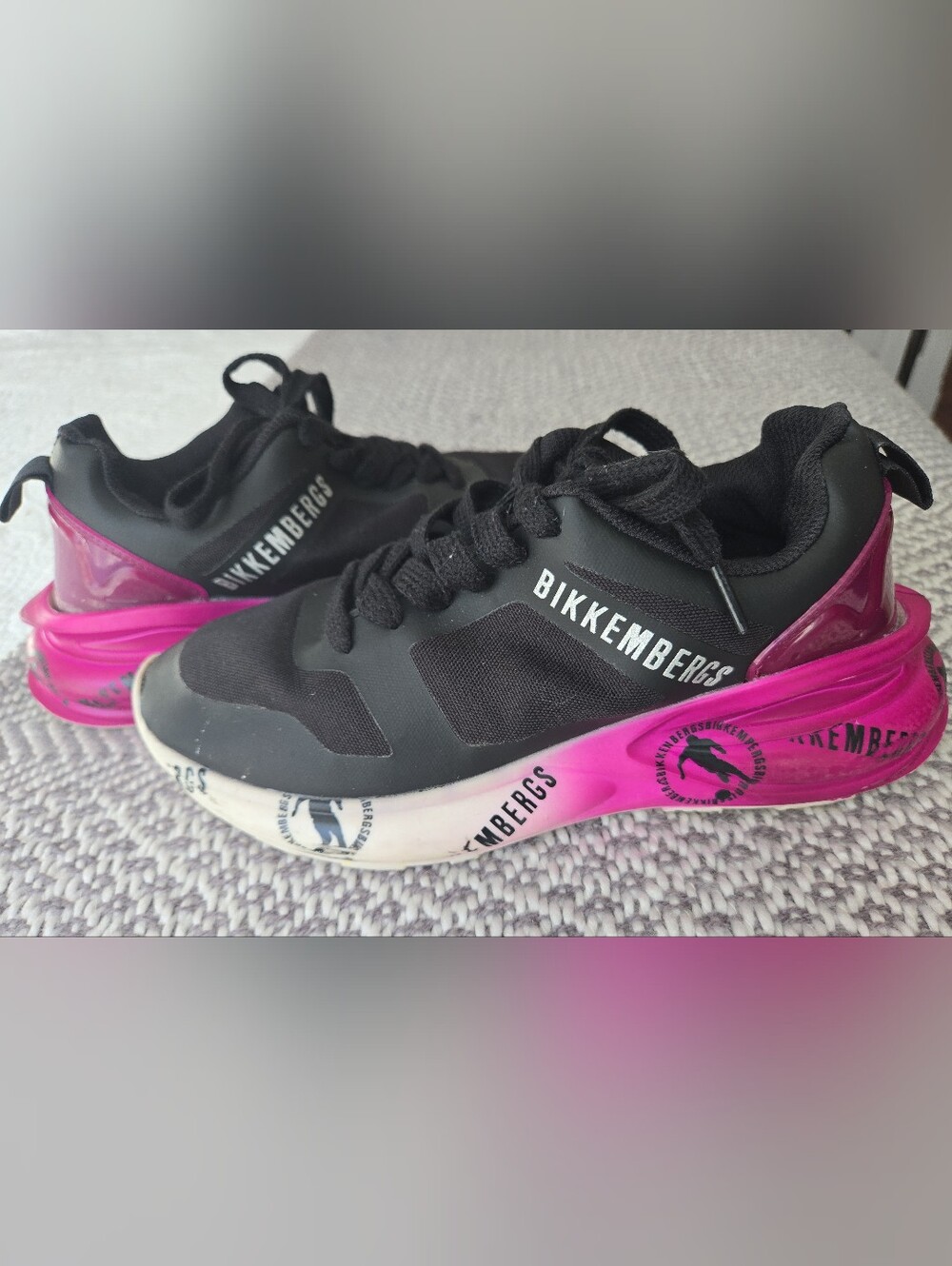 Bikkembergs Women’s Athletic Sneakers in Pink and Black US SIZE 6